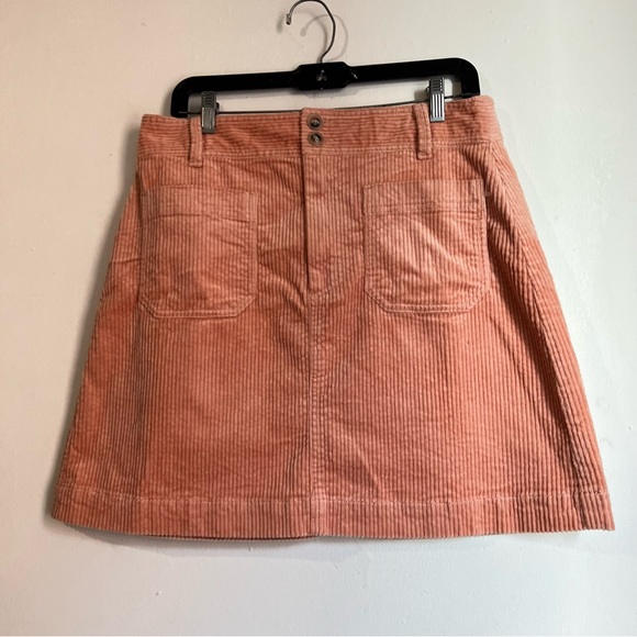 Madewell Corduroy A-Line Mini Skirt Peach size 10 - Picture 2 of 11
